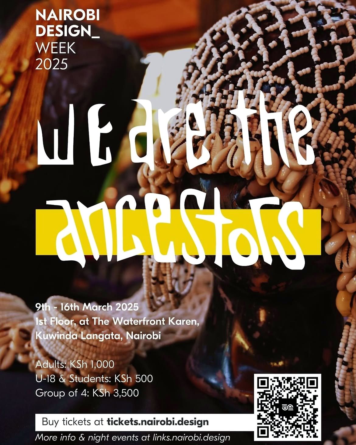 Nairobi Design Week 2025 festival poster, themed We Are The Ancestors